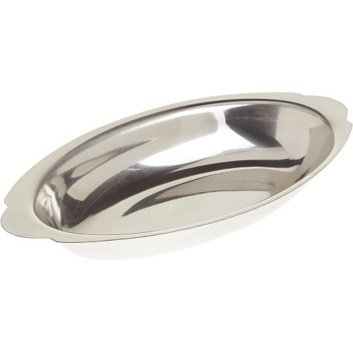  [아마존베스트]Winco Stainless Steel Oval Au Gratin Dish, 12-Ounce