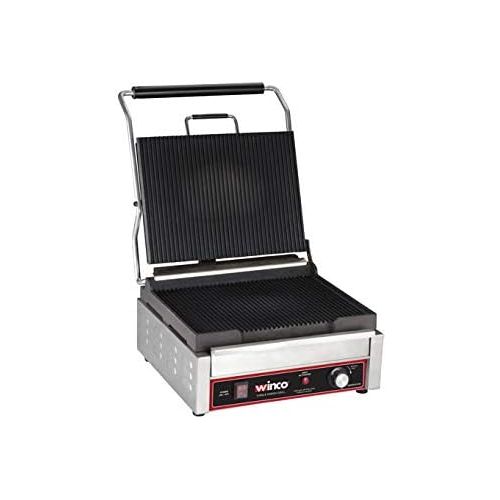  Winco EPG-1C, 14 X 16-Inch Single Surface Electric Panini Grill, 120V~60Hz, 1800W, 15A, NSF, Sandwich Press, Panini Maker, Panini Press