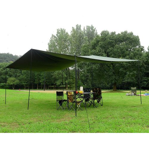  Wind Tour Portable Multifunctional Outdoor Camping Traveling Awning Backpacking Tarp Sunshade Lightweight UV Protection and PU 3000mm Waterproof Rain Fly Tarp Shelter (118177 inche