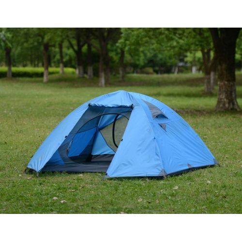  Wind Tour Professional 2-3 Person Weatherproof Double Layer Aluminum Windproof Backpacking Camping Tent for Outdoor Mountaineering Hunting Hiking Adventure Travel