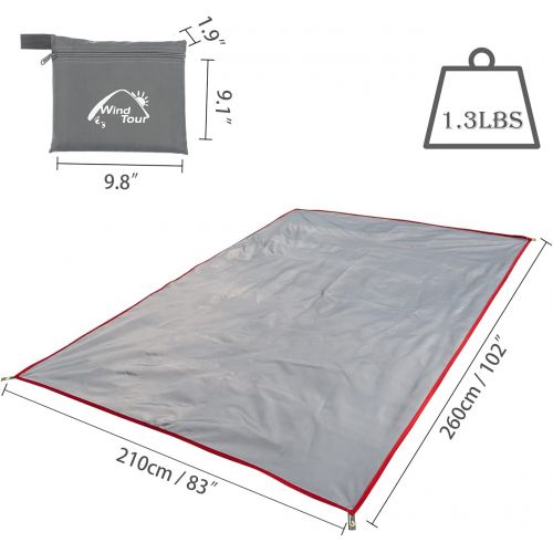  Wind Tour Portable Multifunctional Outdoor Camping Tarp Groundsheet Footprint Lightweight Floor and Ground Tarps for Camping Hiking with Carry Bag (57 x 83)