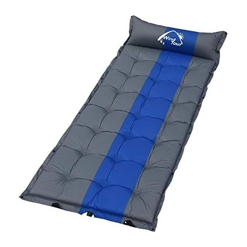  Wind Tour Sleeping Pad Self Inflating with Pillow for Camping - Lightweight Air Mattress for Backpacking, Hiking, Traveling