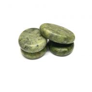 Windfulogo 4Pcs Hot Massage Stones Set Natural Green Jade Heated Warmer Stone for Spa Massage 2.36 x 3.14in (6x8cm)