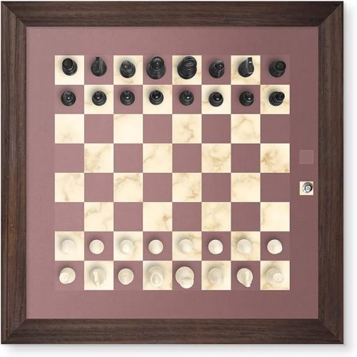 Winding Hills Designs Home Magnetics Magnetic Wall Chess Set, Classic Wall Mounted Chess Board Game Framed Wooden Chess Set with Magnetic Pieces