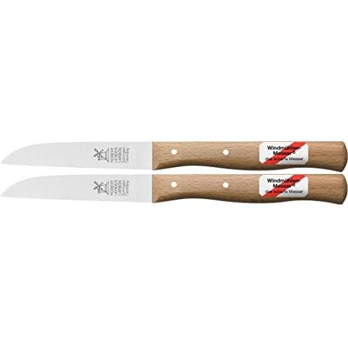  [아마존베스트]Windmuehlen 2 x Vegetable Knives, Small Kitchen Knife with Wooden Handle, Paring Knife, 8.5 cm Herder Windmill Knife, Classic Medium