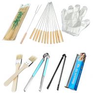 Window-pick Barbecue Tools BBQ Accessories Combo Set Picnic BBQ Tools 8 PCS Set bamboo sticks disposable gloves bold roast fork brush stainless steel baking clip carbon clip tin foil