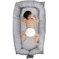 [아마존베스트]Windream Baby Bassinet Grey Striped-Baby Lounger Breathable, Washable, Portable and...