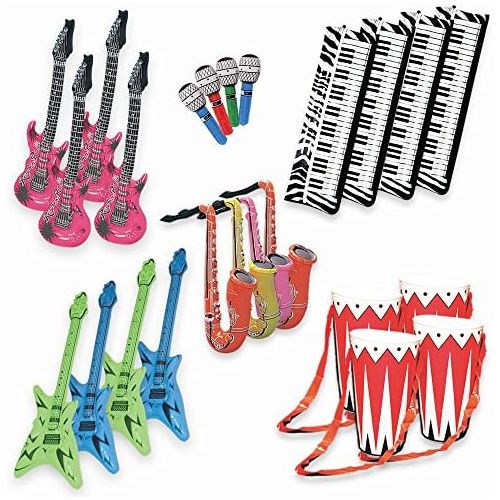  [아마존베스트]Band On The Run - Inflatable Musical Rock Band Instruments - 24 Piece Kit