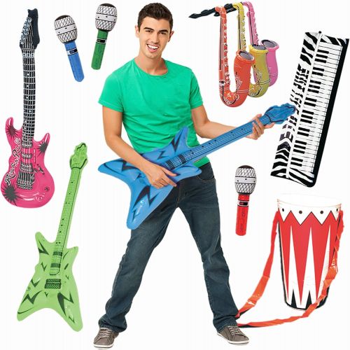  [아마존베스트]Band On The Run - Inflatable Musical Rock Band Instruments - 24 Piece Kit