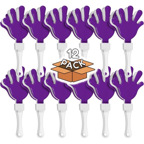  Windy City Novelties 12 Pack - Purple/White Hand Clapper Noise Makers Party Favors