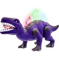 Windy City Novelties LED Light Up and Walking Realistic Dinosaur with Sound