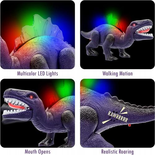  Windy City Novelties LED Light Up and Walking Realistic Dinosaur with Sound