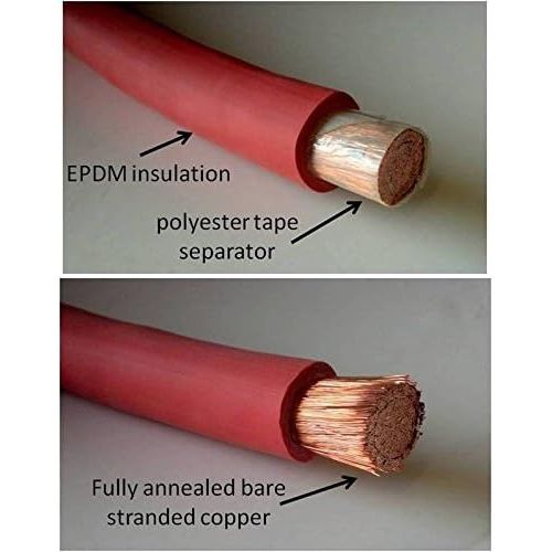  WindyNation WINDYNATION Red and Black Welding Lead & Car Battery Copper Cable Wire 10 AWG 10 Gauge -- Car, RV, Inverter, Solar, Battery Cable