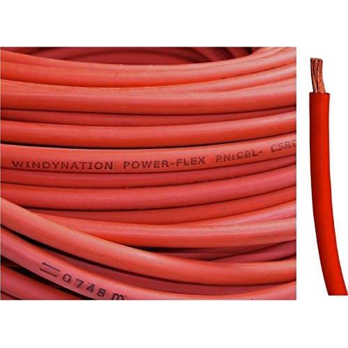  WindyNation WINDYNATION Red and Black Welding Lead & Car Battery Copper Cable Wire 10 AWG 10 Gauge -- Car, RV, Inverter, Solar, Battery Cable