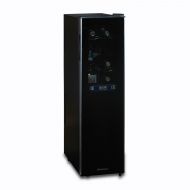 Wine Enthusiast Silent 18 Bottle Wine Refrigerator - Freestanding Slimline Upright Bottle Storage Wine Cooler, Black