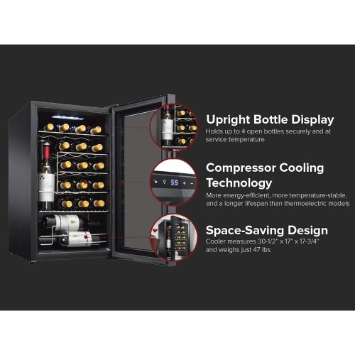  [아마존베스트]Wine Enthusiast 24-Bottle Compressor Wine Cooler with Upright Bottle Storage