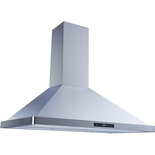  Winflo 36 Wall Mount Stainless Steel Convertible Kitchen Range Hood with 450 CFM Air Flow, Touch Control, Aluminum Grease Filters and LED Lights