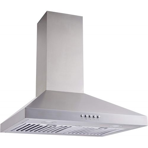  Winflo New 30 Convertible Stainless Steel Wall Mount Range Hood with Aluminum Mesh filter, Ultra bright LED lights and Push Button 3 Speed Control