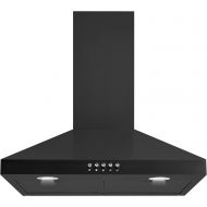 Winflo New 30 Convertible Black Color Wall Mount Range Hood with Aluminum Mesh filter, Ultra bright LED lights and Push Button 3 Speed Control