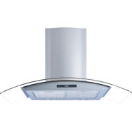 Winflo 30 Wall Mount Stainless SteelTempered Glass Convertible Kitchen Range Hood with 450 CFM Air Flow LED Display Touch Control, Aluminum Filters and LED Lights