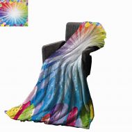 WinfreyDecor Birthday Throw Blanket Cupcakes in Rainbow Colors with Candles Fun Homemade Party Food Sweet Delicious,Super Soft and Comfortable,Suitable for Sofas,Chairs,beds