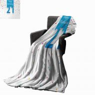 WinfreyDecor 22nd Birthday Weave Pattern Extra Long Blanket Happy Age Anniversary Theme with Digital Polygon Star Illustration,Super Soft and Comfortable,Suitable for Sofas,Chairs,