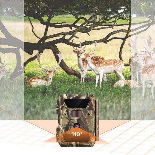  [아마존베스트]WingHome Trail Camera, 12/16/22MP 1080P Game Camera with Night Vision No Glow, 0.4s Trigger Time Outdoor Wildlife Camera Motion Activated Waterproof, 58pcs IR LEDs Infrared Hunting