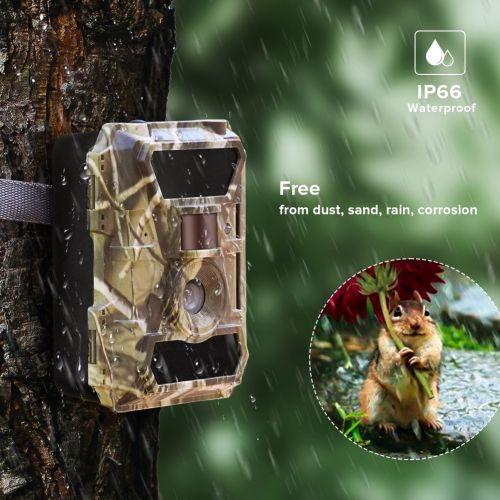  WingHome Trail Camera, 1080P 12M Night Cameras for Wildlife with Night Vision No Glow Infrared Outdoor Wildlife Camera Motion Activated Waterproof Hunting Camera for Home Backyard