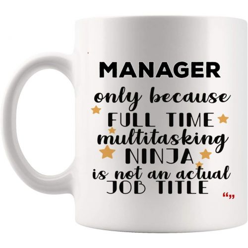  WingToday Funny Ninja Manager Mug Coffee Cup Managers Men Women Gift Mugs - MR HR QA Office Project Sale Property Program State Case Account Birthday Gifts