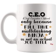 WingToday Funny Ninja Boss CEO Mug Coffee Cup Chief Executive Officer Men Women Gift Mugs - Bosses Founder President Chairman Leader Entrepreneur Birthday Gifts