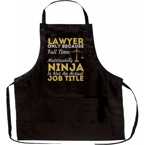  WingToday Lawyer Full Time Multitasking Ninja Funny Attorney T-Shirt Birthday - 1Size fits All Men Women Apron Workwear Aprons