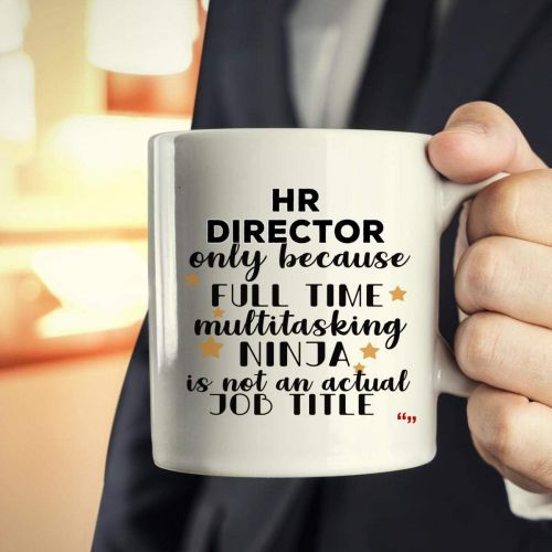  WingToday Funny Ninja HR Director Mug Coffee Cup Human resources Directors Men Women Gift Mugs - Boss Employee Manager Birthday Gifts