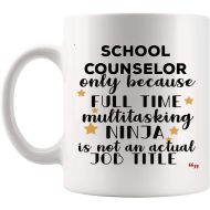WingToday Funny Ninja School Counselor Mug Coffee Cup Counselors Men Women Gift Mugs - Adviser Advisor Guidance Mentor secondary Counseling Teacher Birthday Gifts
