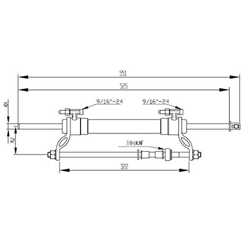  Woqi ZA0301 Outboard Hydraulic Steering Kit With Helm Pump, Hydraulic Cylinder and Tubing