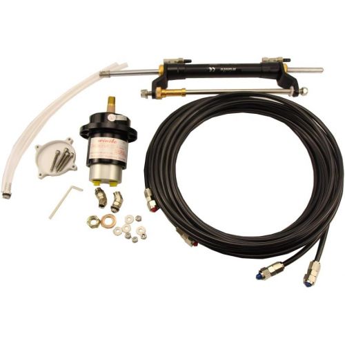  Woqi ZA0301 Outboard Hydraulic Steering Kit With Helm Pump, Hydraulic Cylinder and Tubing