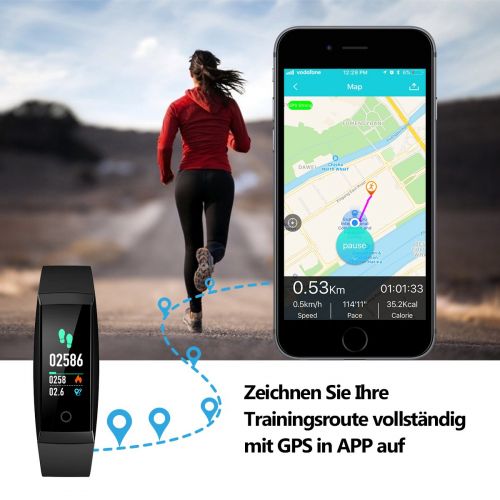  Winisok Fitness Armband Pulsmesser Fitness Tracker Wasserdicht IP67 Farbdisplay GPS Fitness Tracker Aktivitatstracker Schrittzahler Uhr Schlafueberwachung Anruf SMS fuer Kinder Damen