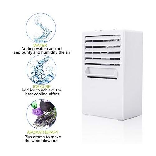  [아마존베스트]Winload Mini Air Cooler, 3 in 1 Personal Air Conditioner with Water Cooling, Humidifier, Air Purifier, Evaporative Cooler for Home and Office, white