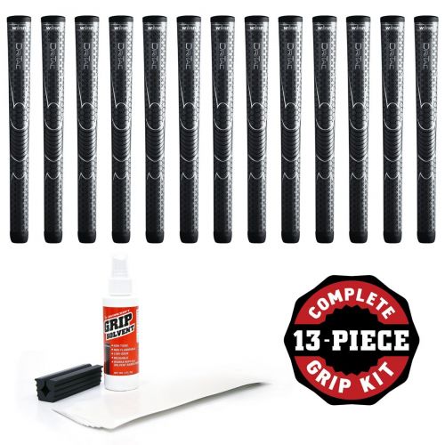  Winn Dri-Tac Oversize +18" Dark Gray - 13 pc Golf Grip Kit (with tape, solvent, vise clamp)