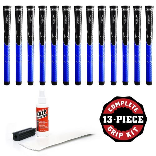  Winn Dri-Tac Midsize +116" BlackBlue - 13 pc Golf Grip Kit (with tape, solvent, vise clamp)