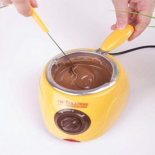  [아마존베스트]winnerruby Choco Fondue Set, Chocolatiere Electric Chocolate Melting Pot, Yellow/Pink
