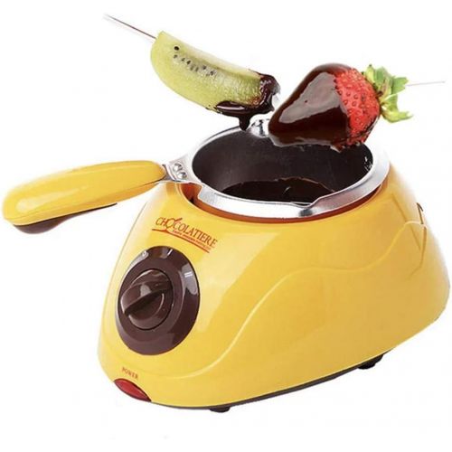  [아마존베스트]winnerruby Choco Fondue Set, Chocolatiere Electric Chocolate Melting Pot, Yellow/Pink