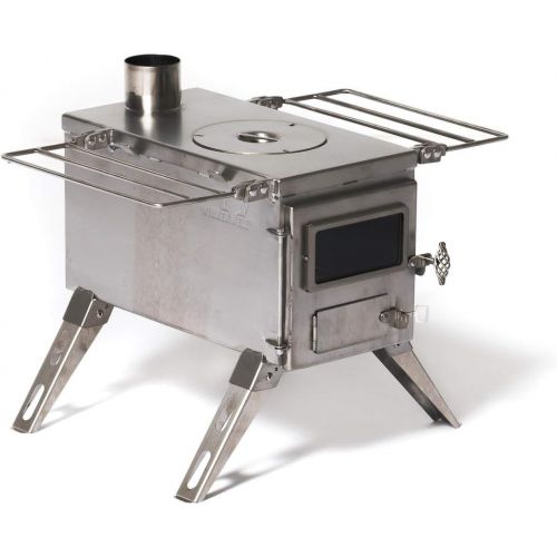  Winnerwell Nomad Medium Tent Stove | Tiny Portable Wood Burning Stove for Tents, Shelters, and Camping | 800 Cubic Inch Firebox | Precision Stainless Steel Construction | Includes