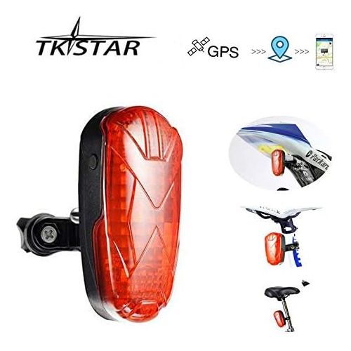  [아마존베스트]Winnes TKSTAR GPS Tracker Designed for Bicycle Small Vehicles Hidden Real-time Track Long Standby SIM Card GPS GSM GPRS Tracking Devices with LED Tail Light Lifetime Free Platform - TK906