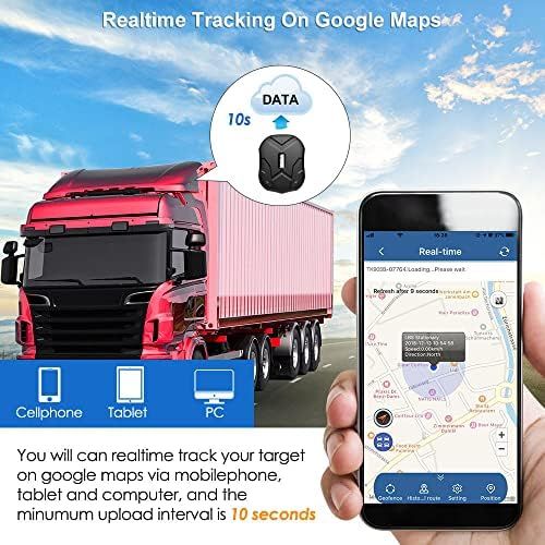  [아마존베스트]Winnes GPS Tracker with SIM Card, Strong Magnetic GPS Tracker Long Standby Time Vehicle Tracking Waterproof Real-time Tracking Anti-Lost Locator with Free App TK905