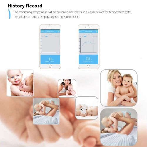  Intelligent Fever 24h Monitor,Winnes Smart Wireless Baby Thermometer,Baby&Adult Body Temperature...