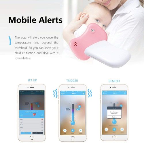  Intelligent Fever 24h Monitor,Winnes Smart Wireless Baby Thermometer,Baby&Adult Body Temperature...