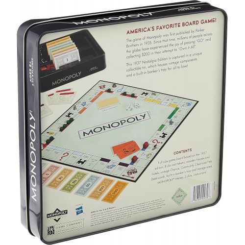  Winning Solutions Monopoly Nostalgia Tin Board Games, Multi, 10.5 L x 10.5 W x 2 H