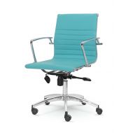 Winport Furniture WINPORT Dynamic MID-Back Leather Swivel Conference Chair MZNL9712 (Turquoise)