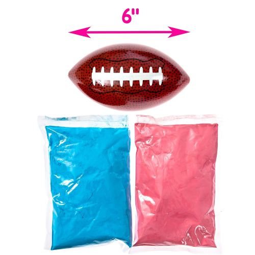  Winsharp Gender Reveal Football with Pink & Blue Powder - Includes Team Boy and Girl Voting Stickers - Baby Reveal Party Ideas