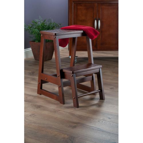  [아마존베스트]Winsome Wood 94022 94022-WW Stool, Antique Walnut